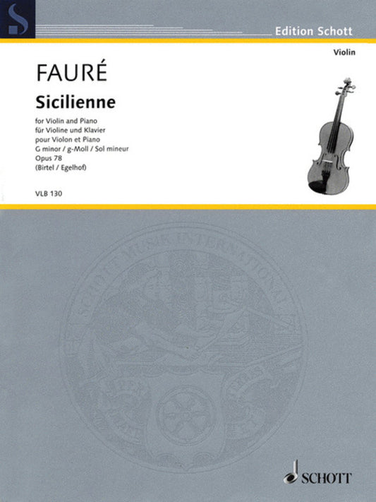 Faure - Sicilienne Op 78 For Violin/Piano