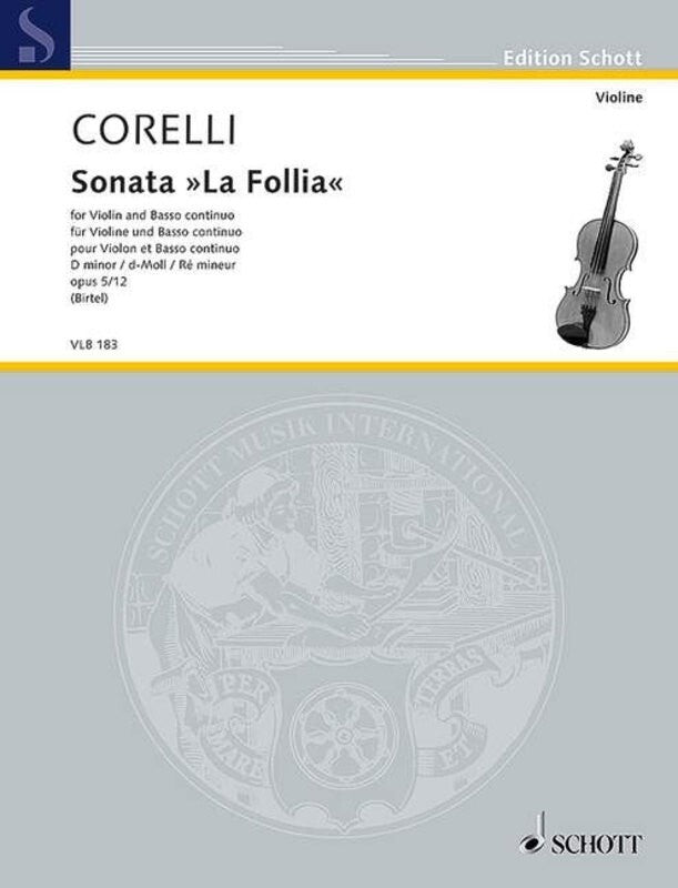 Sonata La Follia D Minor Op 5/12 Violin & Basso