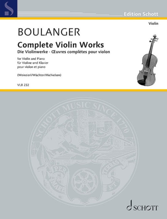 Boulanger - Complete Violin Works For Violin/Piano
