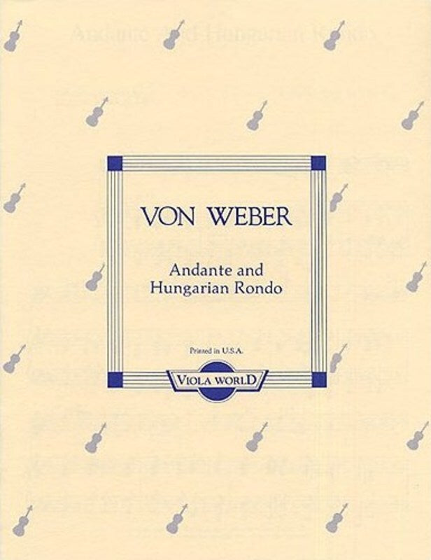 Weber - Andante And Hungarian Rondo Viola/Piano