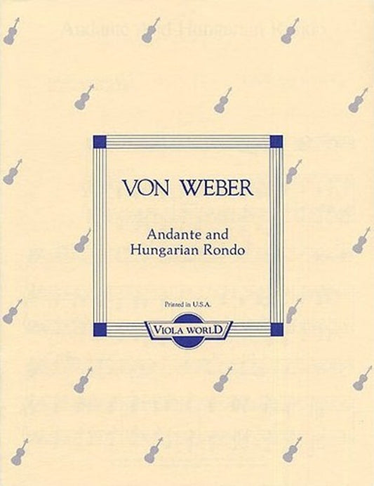 Weber - Andante And Hungarian Rondo Viola/Piano