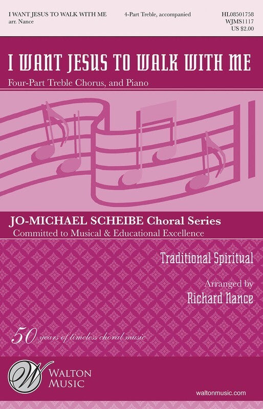 I Want Jesus To Walk With Me 4Pt Treble