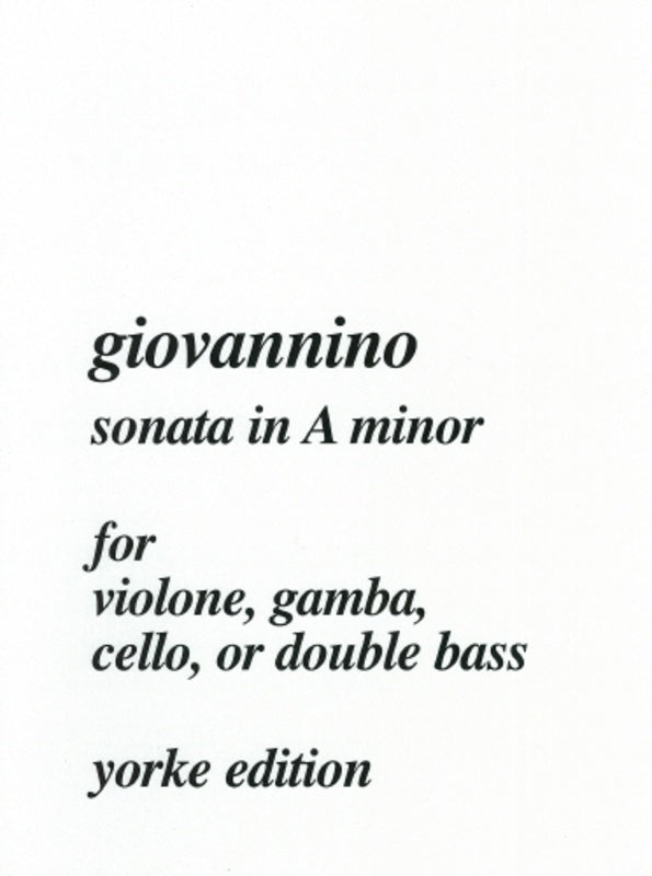 Giovannino - Sonata A Minor For Double Bass/Piano