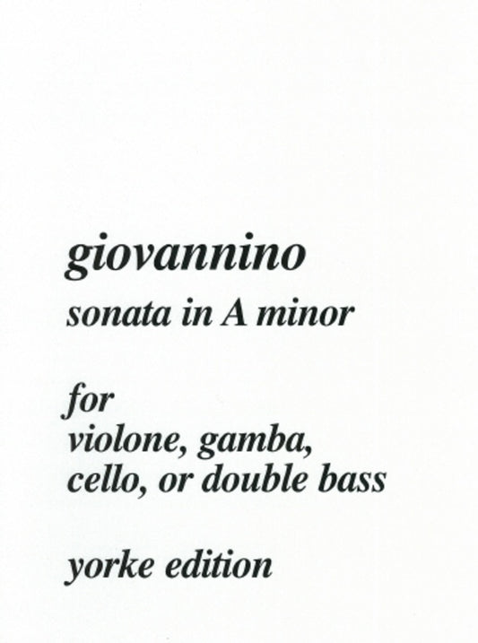Giovannino - Sonata A Minor For Double Bass/Piano
