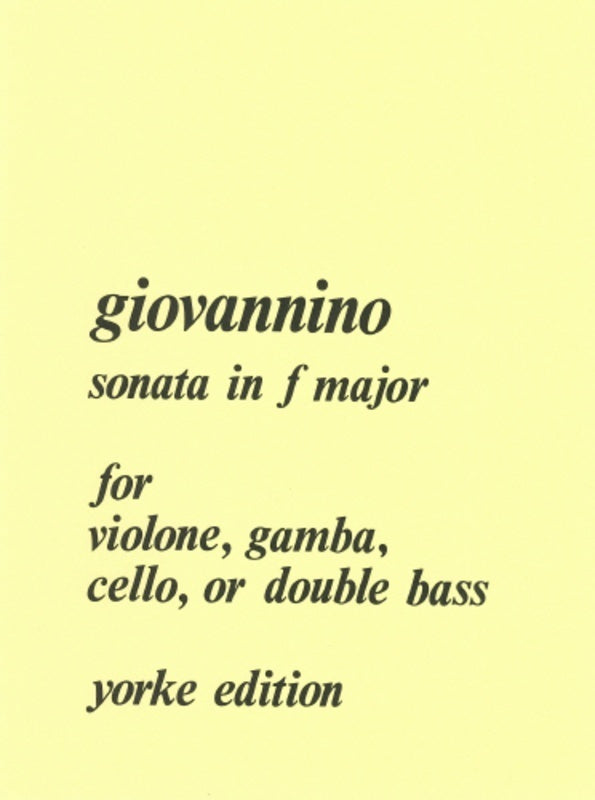 Giovannino - Sonata F Major For Double Bass/Piano