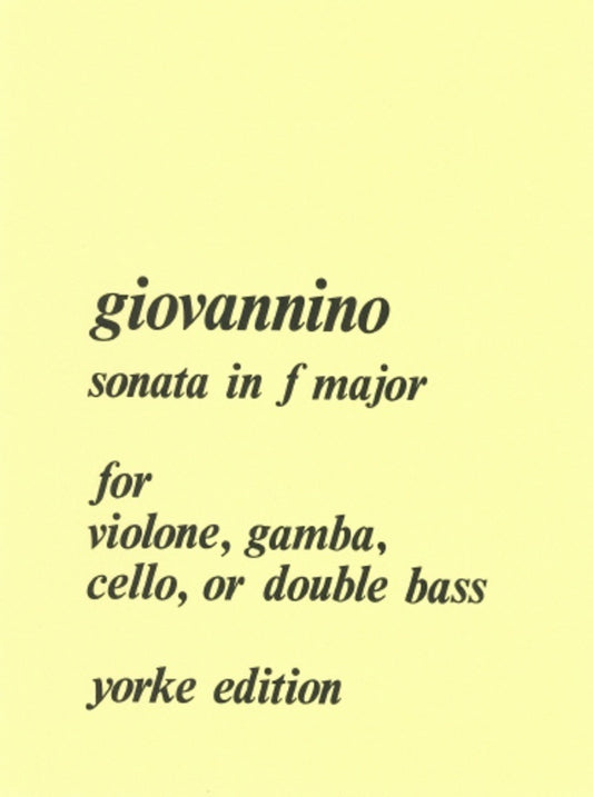 Giovannino - Sonata F Major For Double Bass/Piano