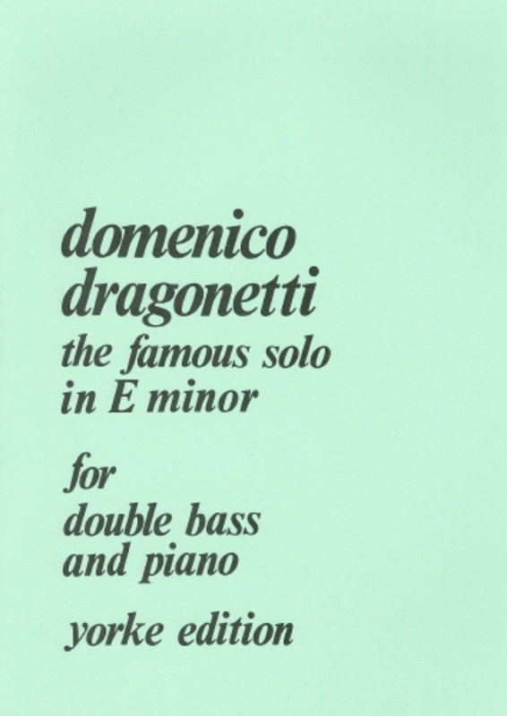 Dragonetti - The Famous Solo E Minor Double Bass/Piano