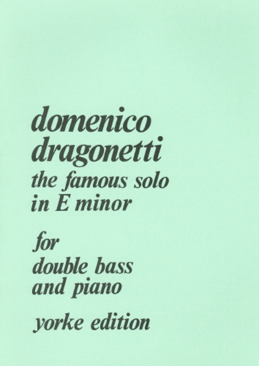Dragonetti - The Famous Solo E Minor Double Bass/Piano