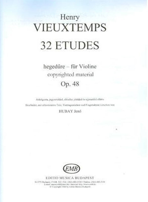 Vieuxtemps - 32 Etudes Op 48 For Violin