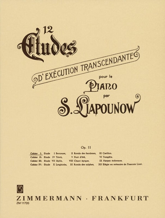 Liapounow - 12 Etudes Op 11 Bk 1 No 1-3