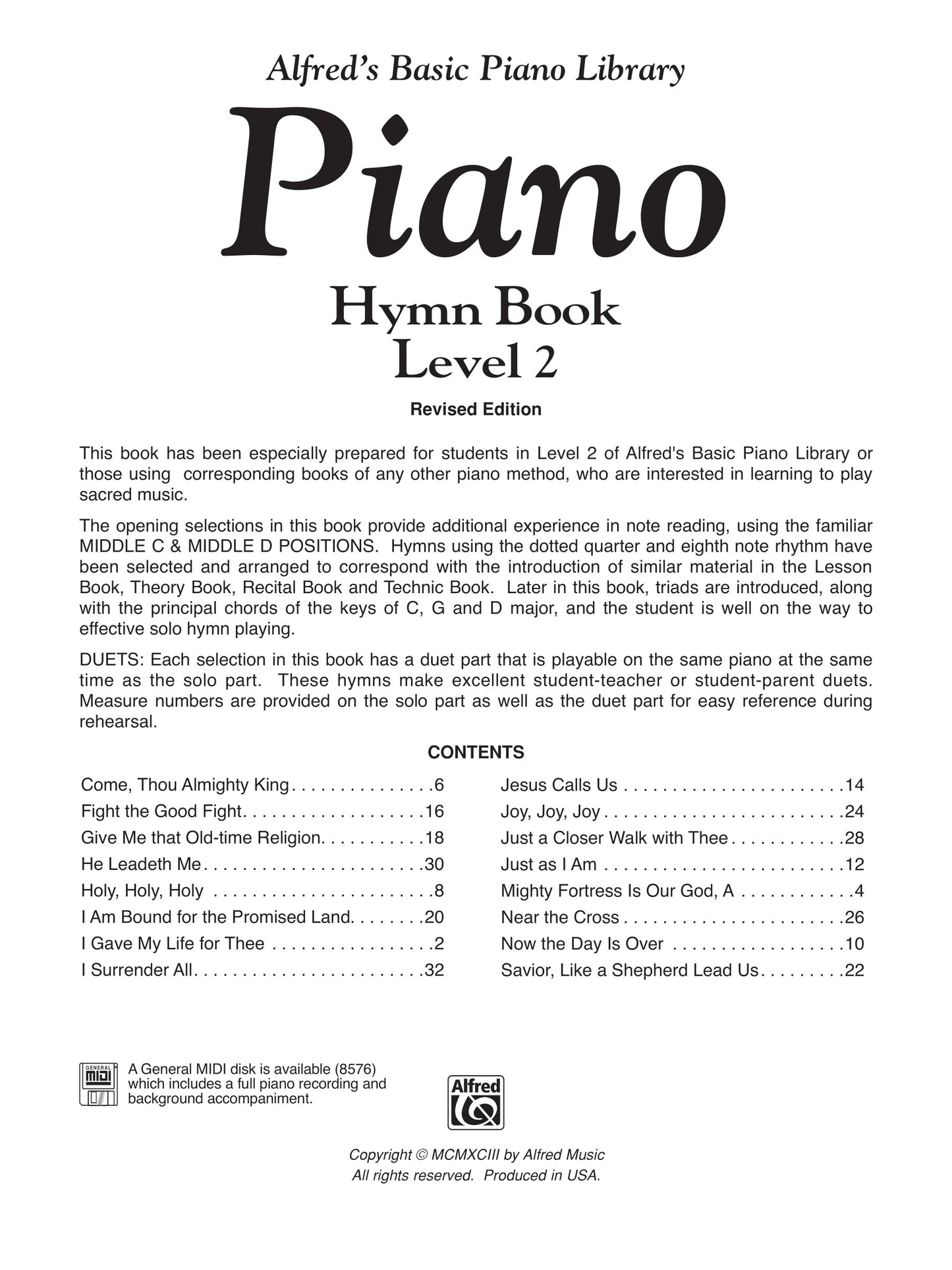 Alfred's Basic Piano Library - Hymn Book Level 2