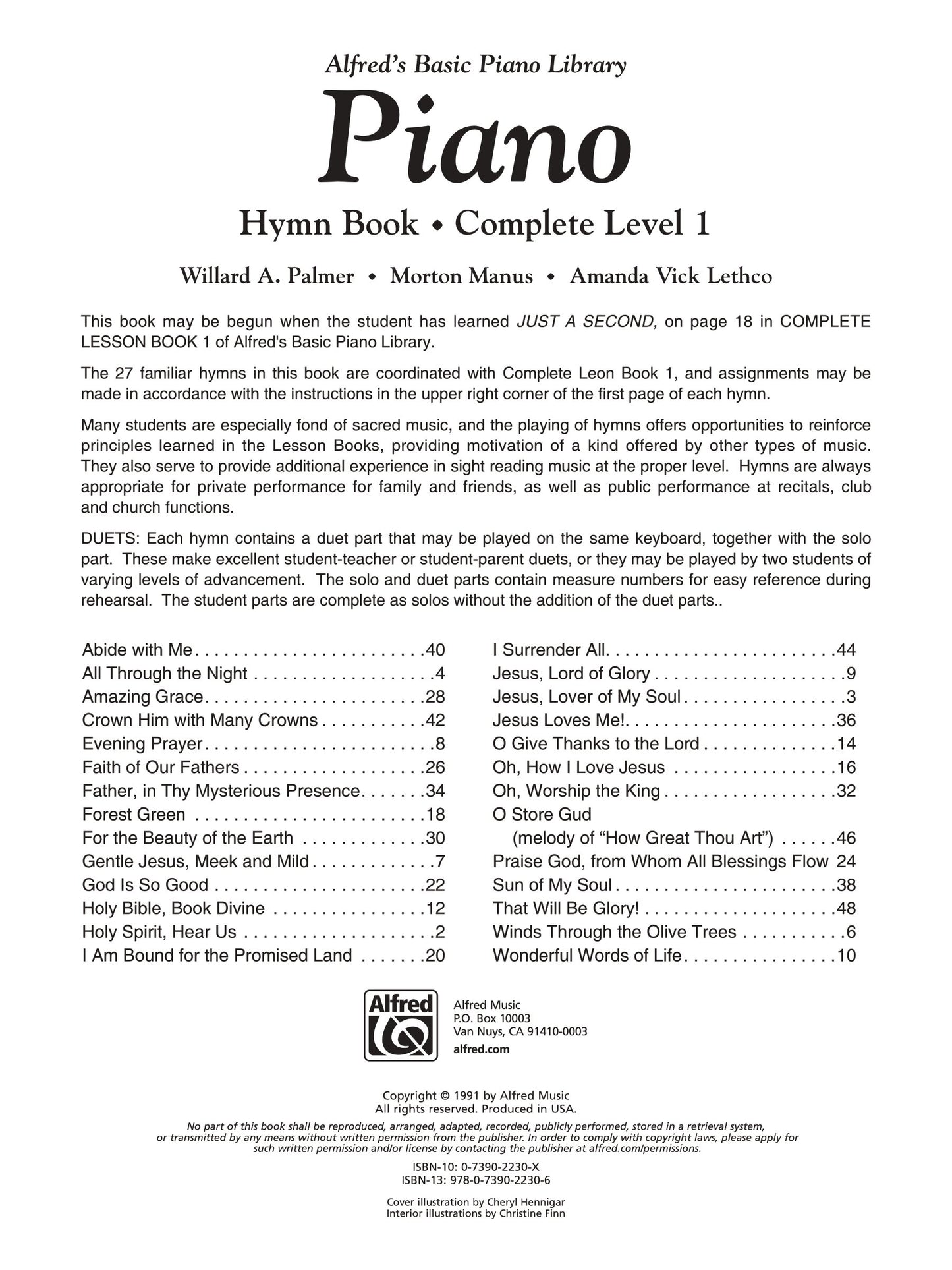 Alfred's Basic Piano Library - Hymn Book Complete Level 1 (1A/1B)