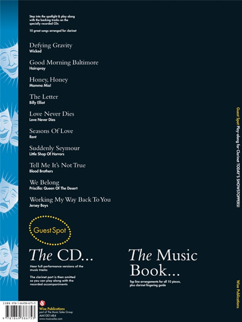 Guest Spot - Today's Showstoppers Play Along Clarinet Book/Cd
