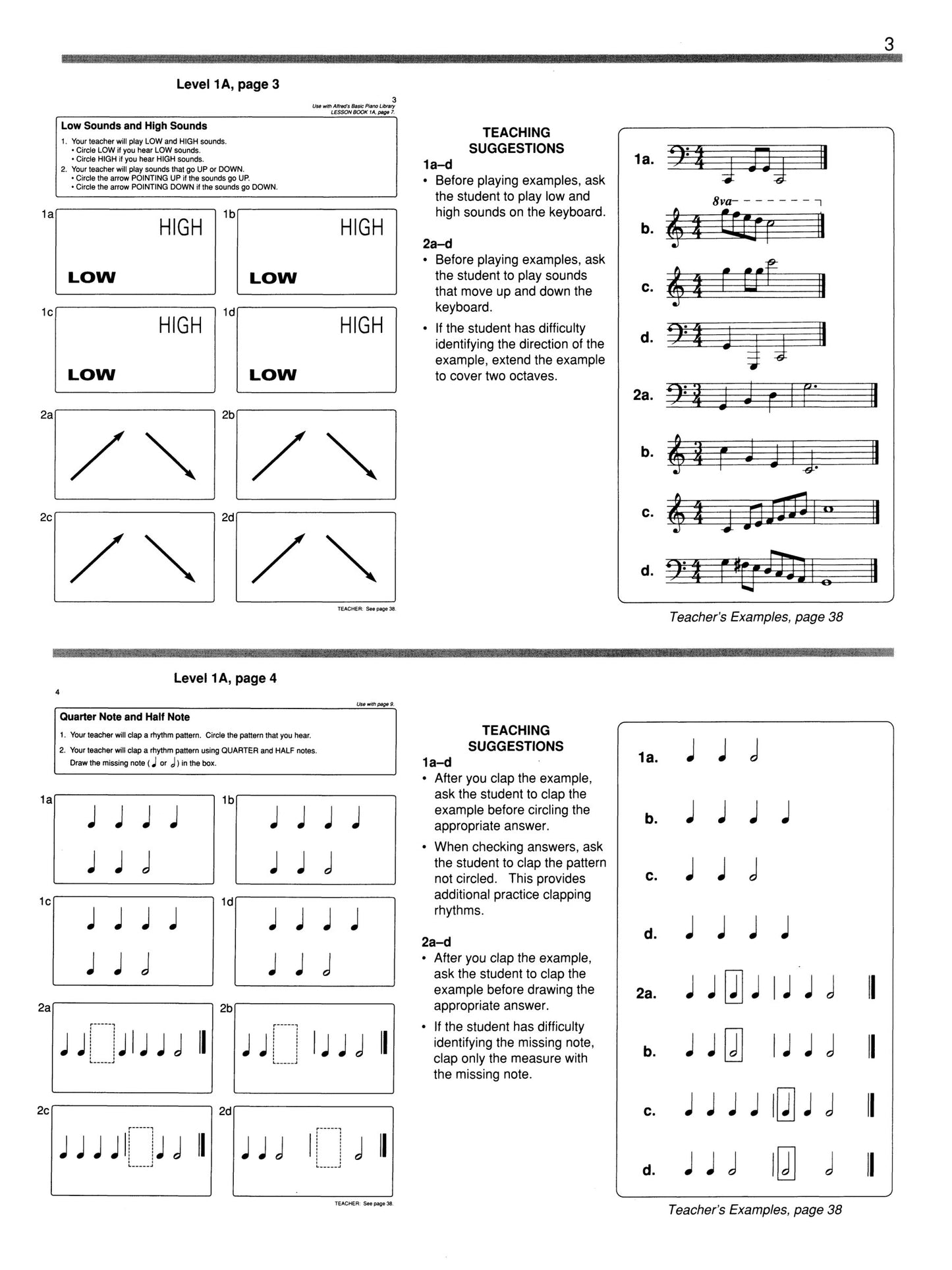 Alfred's Basic Piano Library - Ear Training Teacher's Handbook & Answer Key Level 1A-4