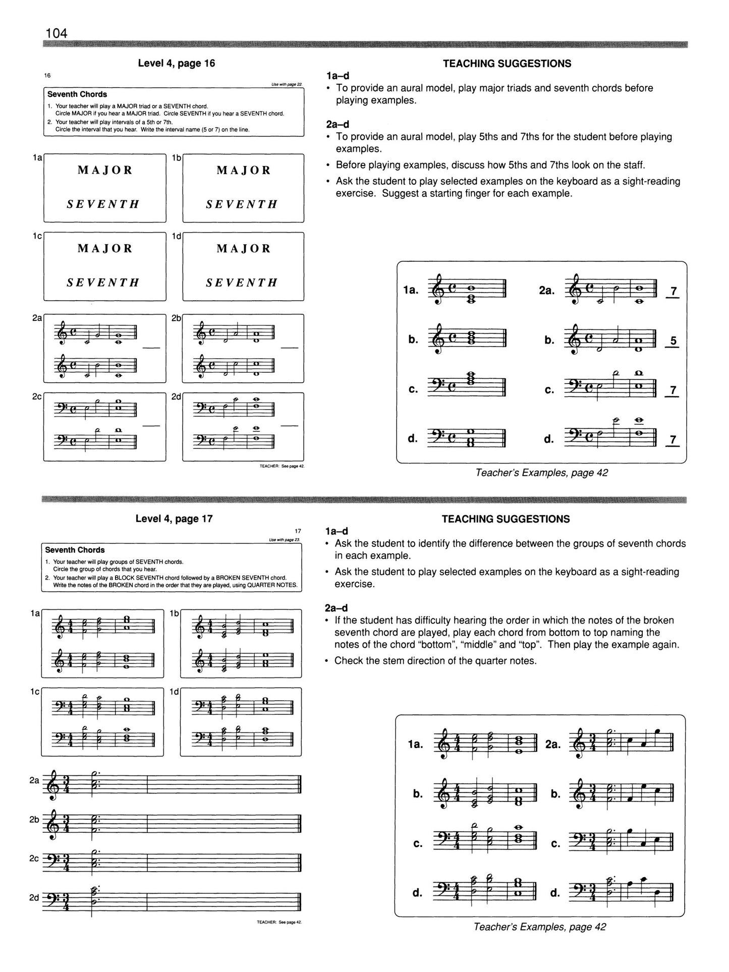 Alfred's Basic Piano Library - Ear Training Teacher's Handbook & Answer Key Level 1A-4